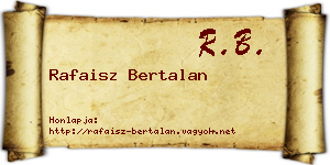 Rafaisz Bertalan névjegykártya